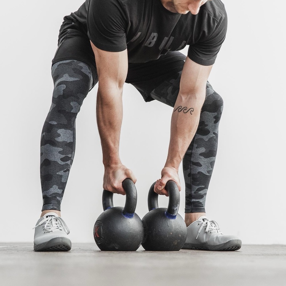 NOBULL • Chrome Black Camo Compression 3/4 Length Tights Pants